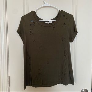 IT CLOSET LOS ANGELES Green Distressed Top